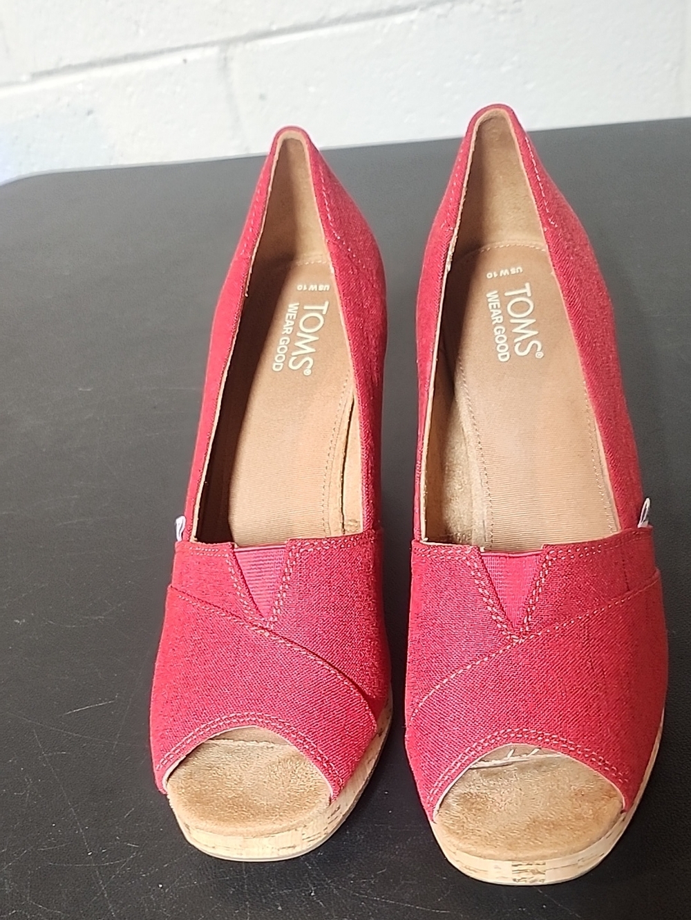 TOMS Womens Classic Wedge Red